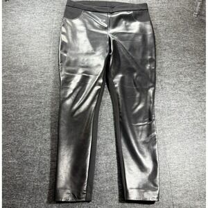 Joseph Ribkoff Faux Leather Pant Womens 14 Mixed Media Black Stretch